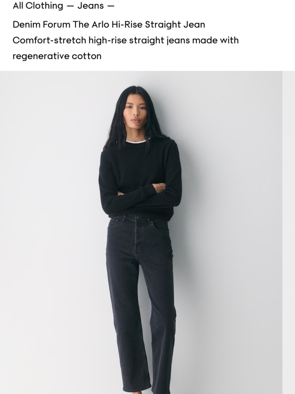Aritzia High-Rise Straight Jeans — Black
